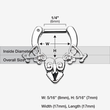 Detail View 1 of Luria Tribal Filigree Septum Clicker-Steel